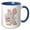 Blue/White, variant on 3drose, Cute Pink Unicorn Monogram Initial K, 11oz Two-tone Red Mug