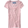 thumbnail image 1 of Aeropostale - Camiseta básica con cuello redondo para mujer, color rosa, pequeña, 1 of 1