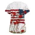 thumbnail image 5 of Sewkxo Scrubs Top for Women American Independence Day Print Short Sleeve V Neck Scrub Tee Shirts Loose Fit Summer Caregiver Uniform with Pockets,Red 2XL, 5 of 5