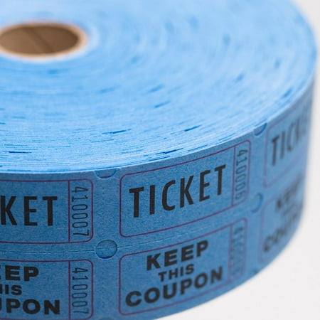 Blue Double Roll Raffle Tickets, 2000/roll (Best Place For Tickets)