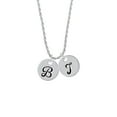 thumbnail image 2 of Delight Jewelry Silvertone Large Script Letter - B - 3/4'' Disc - Silvertone Script Initial Disc - T - Charm Necklace, 20"+3", 2 of 4