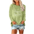 thumbnail image 3 of UTSJKR Happy Trendy Year 2026 Sweatshirts Women Merry Christmas Holiday Long Sleeve Pullover Tops Trendy Years Eve Outfits Green S, 3 of 7