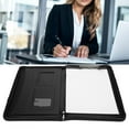thumbnail image 1 of Portafolio de negocios con cremallera A4 PU organizador de carpetas para documentos de conferencia multifuncional para archivos de tarjetas y tabletas, 1 of 14