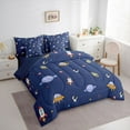 thumbnail image 3 of jejeloiu Space Astronaut Planet 7-Piece Twin Bedding Sets,Cartoon Rocket Aircraft Bedding Comforter Set For Teens Reversible, 3 of 8