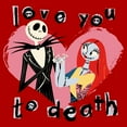 thumbnail image 2 of Men's The Nightmare Before Christmas Jack and Sally Love You to Death  Graphic T-Shirt, 2 of 5