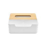 Verxii Home Bamboo Tissue Box Holder (Storage)