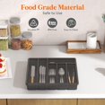 thumbnail image 3 of Lidded Silverware Organizer Tray. For Kitchen Drawer & Countertop. Container With 6 Compartments. Holds Spoons Forks & Cutlery. Rack Home Decor Easy To Use, 3 of 3