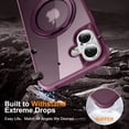 thumbnail image 6 of Case for iPhone 16, 360 Degree Rotating Ring Bracket, Support Magnetic Car Mount, Drop Protective Back Case, Anti-Scratch Translucent Ultra Slim Phone Cover for iPhone 16, Winered, 6 of 7
