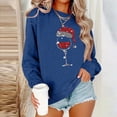 thumbnail image 2 of Amzcrzy Chandail de Noël pour Femmes Mode Manches Longues Col Rond T-Shirt Impression Verre de Vin Rouge Ample Grande Taille Chandail Tops, 2 of 4