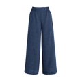 thumbnail image 6 of Endives Linen Pants Women Solid Color Spring Summer Loose High Waist Straight Leg Pant Casual Pants Wide Leg Pants For Women, 6 of 7