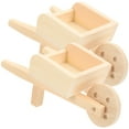 thumbnail image 5 of LOLIPPYY 2 pcs Doll House Miniature Mini Wooden Wheelbarrows Models Mini Cart Wheelbarrows, 5 of 7