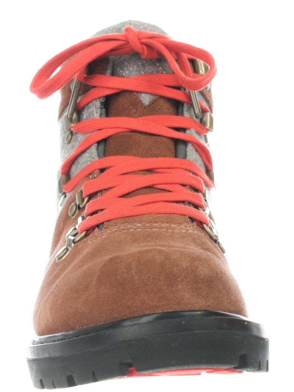 Womens TOMS Summit Hiking Ankle Boots Rawhide Suede Grey Wool