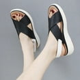 thumbnail image 4 of IUJSOY Sandales de Marche pour Femmes à Découpes, à Brides Croisées, Compensées, Slingback, Chaussures de Plage et de Robe, 4 of 8