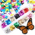 thumbnail image 1 of 12 colores mariposa brillo uñas lentejuelas uñas arte copos confeti colorido brillo pegatinas calcomanías, 1 of 7