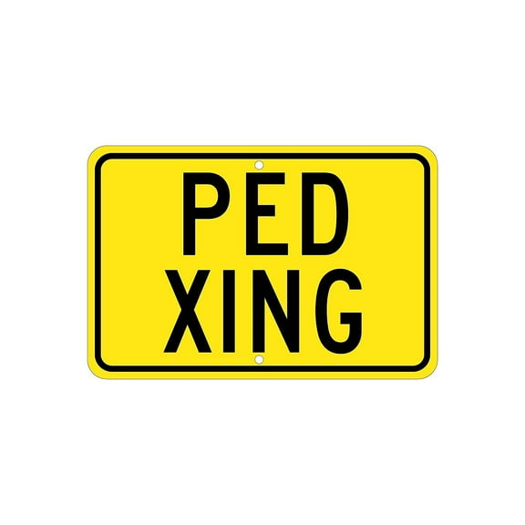 National Marker Reflective "Ped Xing" Pedestrian Sign 12" x 18" Aluminum (TM173J)