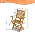 thumbnail image 6 of Standford 2-piece Patio Folding Armchairs | Certified Teak | Ideal for Outdoors and Indoors Natural Wood Color, 6 of 8