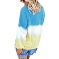 thumbnail image 2 of Uhndy Women's Tie Dye Plus Size Tops Long Sleeve Pullover Loose Sweatshirts Winter Blouse Dark Blue(Type A) M-LQ, 2 of 2