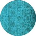 thumbnail image 1 of Ahgly Company Indoor Round Oriental Light Blue Traditional Area Rugs, 4' Round, 1 of 4