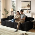 thumbnail image 6 of 71" Corduroy Boneless Loveseat Sofa, Modern 3-Seater Cloud Couch with Memory Foam & 3 Pillows, No Assembly Required, 6 of 9