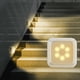 thumbnail image 4 of Matsuzay 3/6XLED Sensor de movimiento Luz nocturna Interior Exterior con pilas Escaleras Pasillo Iluminación y accesorios Luz cálida de concha blanca cuadrada, 4 of 4