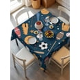 thumbnail image 6 of Sports Theme Table Cloth, Cartoon Soccer Baseball Basketball Star Blue Waterproof Tablecloth for Square Tables, Reusable Washable Fabric Table Cover for Restaurant Kitchen Dining Tables 60"x60", 6 of 6