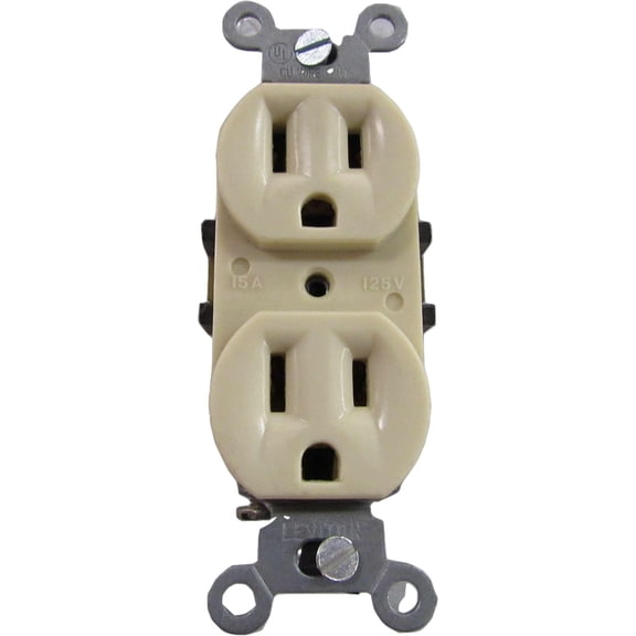 Leviton Ground Receptacle 15A Single Outlet - Off-White