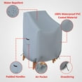 thumbnail image 5 of Stackable Chair Cover 18 Oz Waterproof - 100% UV & Weather Resistant PVC Coated Patio Furniture Cover with Air Pockets & Drawstring for Snug Fit (28W x 30D x 49H x 15 FH, Grey), 5 of 6
