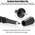 thumbnail image 5 of IC ICLOVER Pair 2 Trekking Walking Hiking Sticks Poles Quick Lock Adjustable Alpenstock 25.5" to 64.9" for All Heights, Durable & Lightweight Aluminum, Black, 5 of 9