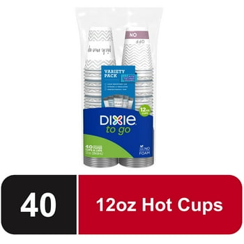Dixie To Go Disposable Paper Cups, 12 oz, 40 count