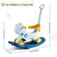 thumbnail image 3 of Wdmiya 4 in 1 Toddler Rocking Horse, baby Balance Bike Ride On Toys ages 1-3 years old, kids Unicorn Rocking toys with Push Handle, Birthday Gift for girls and boys, Blue, 3 of 10
