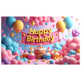 thumbnail image 2 of Happy Birthday Banner with Balloons and Stars Background Party Decoration for Birthday Party Photography Props Celebration Decor Backdrop, 2 of 8