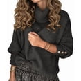 thumbnail image 3 of Women'S Oversized Chunky Pullover Sweaters Cowl Neck Long Sleeve Winter Slouchy Loose Knit Sweaters Black 5XL, 3 of 8
