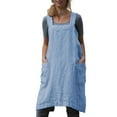 thumbnail image 1 of Yesdood Delantal Para Mujer Delantal De Lino De Algodón Espalda Cruzada Con Bolsillos Vestido Pinafore Para Cocinar, 1 of 5
