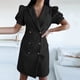 thumbnail image 4 of Vestidos Para Mujer Moda Solapa Casual Color Sólido Doble Botonadura Vestido Sin Mangas Falda Odeerbi ODB127411, 4 of 7