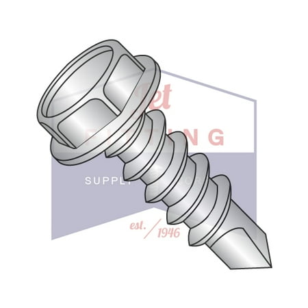 

#10 x 1 Self-Drilling Screws | Unslotted | Hex Washers Head | 18-8 Stainless Steel (Quantity: 3000)