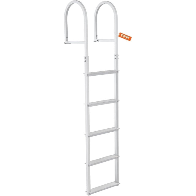Escalera de muelle VEVOR extraíble, 5 peldaños, 227 kg de carga, aluminio