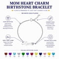 thumbnail image 4 of JeenMata MOM Heart Charm - June Alexandrite Birthstone Chain Bracelet in 18K White Gold Plating for Women, Mother’s Day Gift, 4 of 12