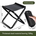 thumbnail image 1 of Chaise d'Extérieur Camping Portable Pliable Aluminium Pliable Chaise de Pêche Tabouret Siège Outils de Randonnée Pique-Nique Tabouret de Camping MIni Rangement Noir-G, 1 of 6