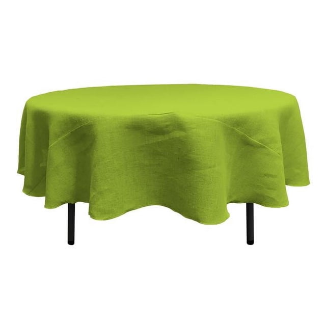 LA Linen TCBurlap90R-Lime Nappe en Toile de Jute Naturelle Teintée Ronde&44; Chaux - 90 Po.
