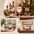 thumbnail image 5 of 3-Piece Christmas Wooden Figurines Set - Vintage Santa Snowman Reindeer Desktop Ornaments - Distressed Wood Holiday Mantel Shelf Decor, Indoor Xmas Home Party Gift, 5 of 7