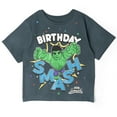 thumbnail image 2 of Marvel Spidey and His Amazing Friends Little Boys' Short Sleeve Character Graphic Milestone T-Shirt Dark Grey Hulk Birthday Smash, 2 of 4
