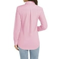thumbnail image 2 of Up-dating Women's Button Down Shirts Long Sleeve Basic Classic Soft Shirt Collared Dressy Casual Solid Color, 2 of 7