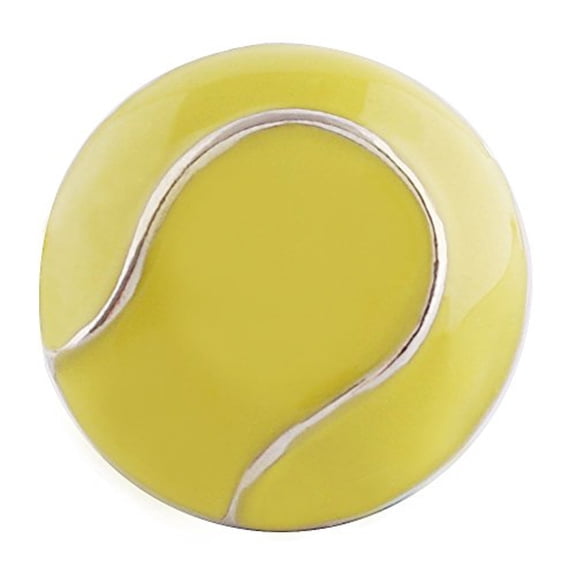 Tennis Ball Enamel Snap Jewelry Ginger Charm Button, For Interchangeable DIY Customizable Accessories
