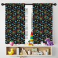 thumbnail image 5 of Blackout Kids Curtains,Colorful Games Symbol Black Pattern Childrens Insulated Curtains Set Of 2,Bedroom Essentials,Toddler Room Decor 42"x54", 5 of 5