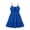Blue, variant on HBBIKVI Smocked Waist Mini Dress for Women Summer Off-Shoulder Sleeveless Fit and Flare Dress with Tiered Ruffle Hem and Front Tie Detail for Vacation Outings