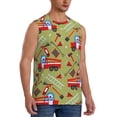 thumbnail image 2 of Uemuo Cartoon Fire Truck Pattern Men's Sleeveless T-Shirt,Muscle Athletic Tank Top, Moisture-wicking Quick-dry Breathable Classic Tee Top for Gym Run Outdoor Sports-X-Large, 2 of 8