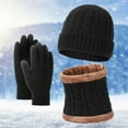 thumbnail image 4 of Prolriy Hat and Scarf Set for Women, Womens Mens Winter Hats Scarf Touchscreen Gloves Set Warm Fleece Caps Neck Warmer Gifts for Women Men Hats for Men Black, 4 of 6