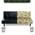 thumbnail image 5 of SCRAWLGOD Sunflower Leaf Print Armless Couch Slipcover Stretch Soft Couch Cover Washable Sofa Slipcover with Elastic Bottom for Dogs, 5 of 9
