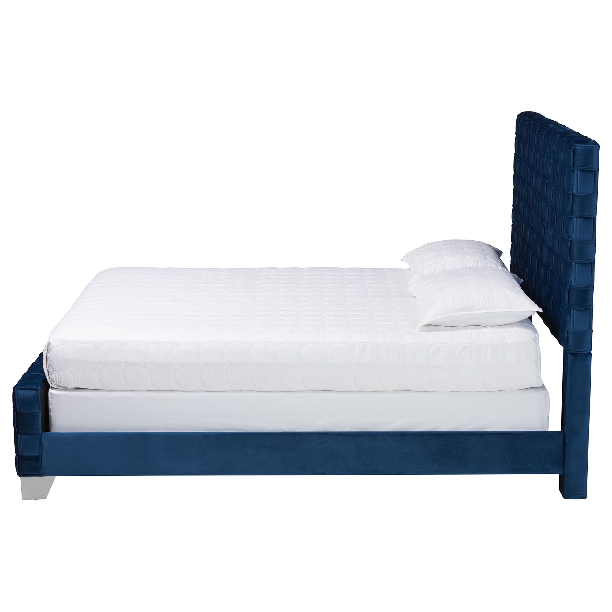 Baxton Studio Emlyn Glamour Panel Bed, Queen, Grey