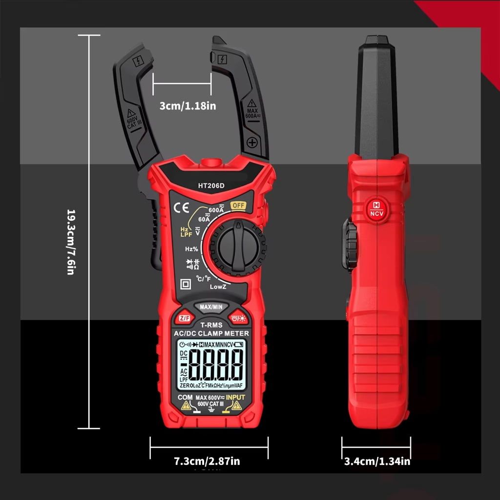 MOMOJIA 1 Set HT206D Multipurpose Clamp Multimeter for Accurate Electrical Measurements